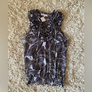 Charlotte Russe women’s top sleeveless blouse ruffled, size S